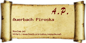 Auerbach Piroska névjegykártya